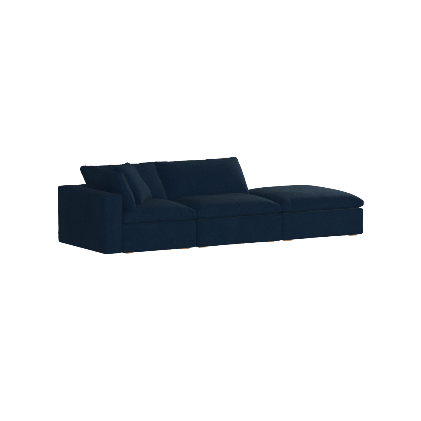 Canapé d'angle modulable Ari avec pouf - Large choix de tissus