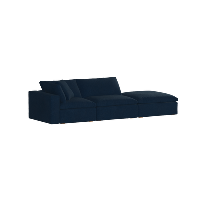 Canapé d'angle modulable Ari avec pouf - Large choix de tissus