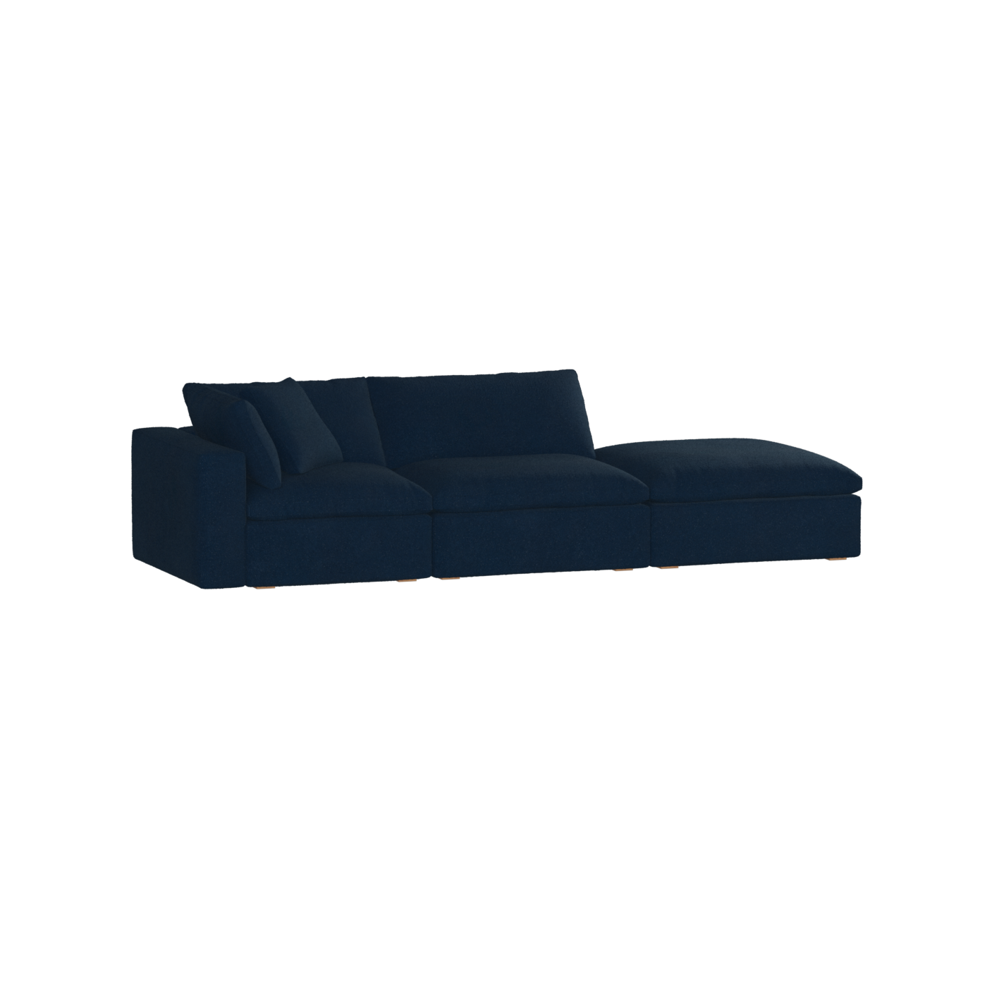 Canapé d'angle modulable Ari avec pouf - Large choix de tissus