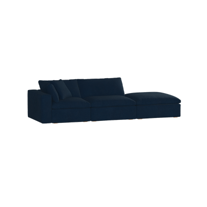 Canapé d'angle modulable Ari avec pouf - Large choix de tissus