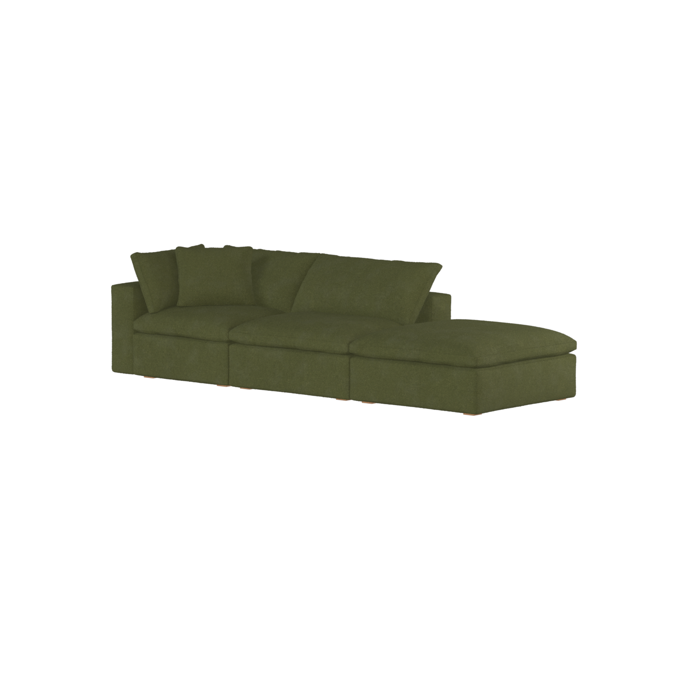 Canapé d'angle modulable Ari avec pouf - Large choix de tissus