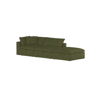 Canapé d'angle modulable Ari avec pouf - Large choix de tissus