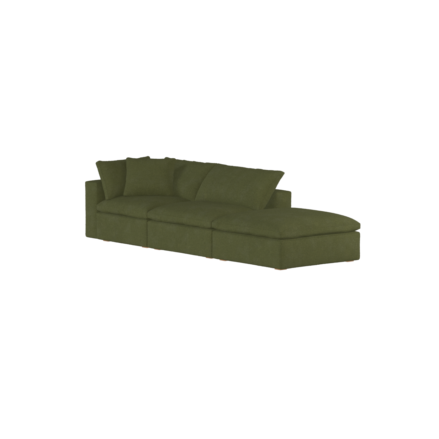 Canapé d'angle modulable Ari avec pouf - Large choix de tissus