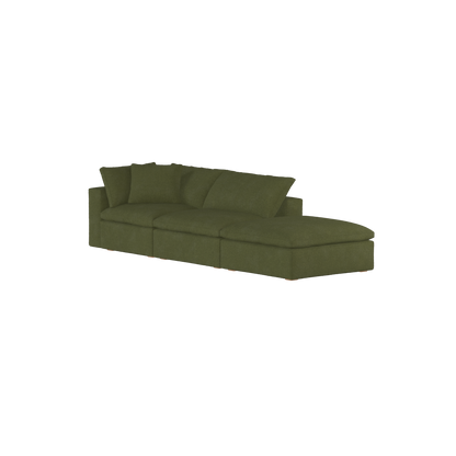 Canapé d'angle modulable Ari avec pouf - Large choix de tissus