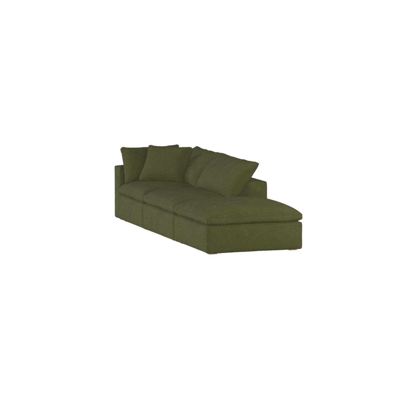 Canapé d'angle modulable Ari avec pouf - Large choix de tissus
