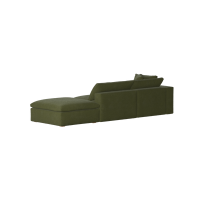 Canapé d'angle modulable Ari avec pouf - Large choix de tissus