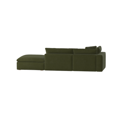 Canapé d'angle modulable Ari avec pouf - Large choix de tissus