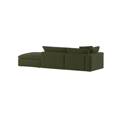 Canapé d'angle modulable Ari avec pouf - Large choix de tissus