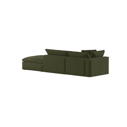Canapé d'angle modulable Ari avec pouf - Large choix de tissus