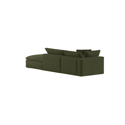 Canapé d'angle modulable Ari avec pouf - Large choix de tissus
