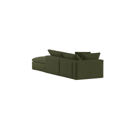 Canapé d'angle modulable Ari avec pouf - Large choix de tissus