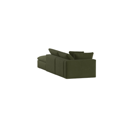 Canapé d'angle modulable Ari avec pouf - Large choix de tissus