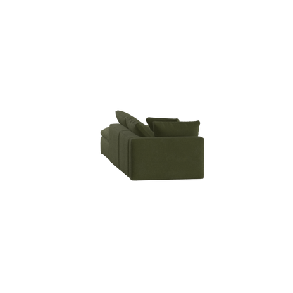 Canapé d'angle modulable Ari avec pouf - Large choix de tissus