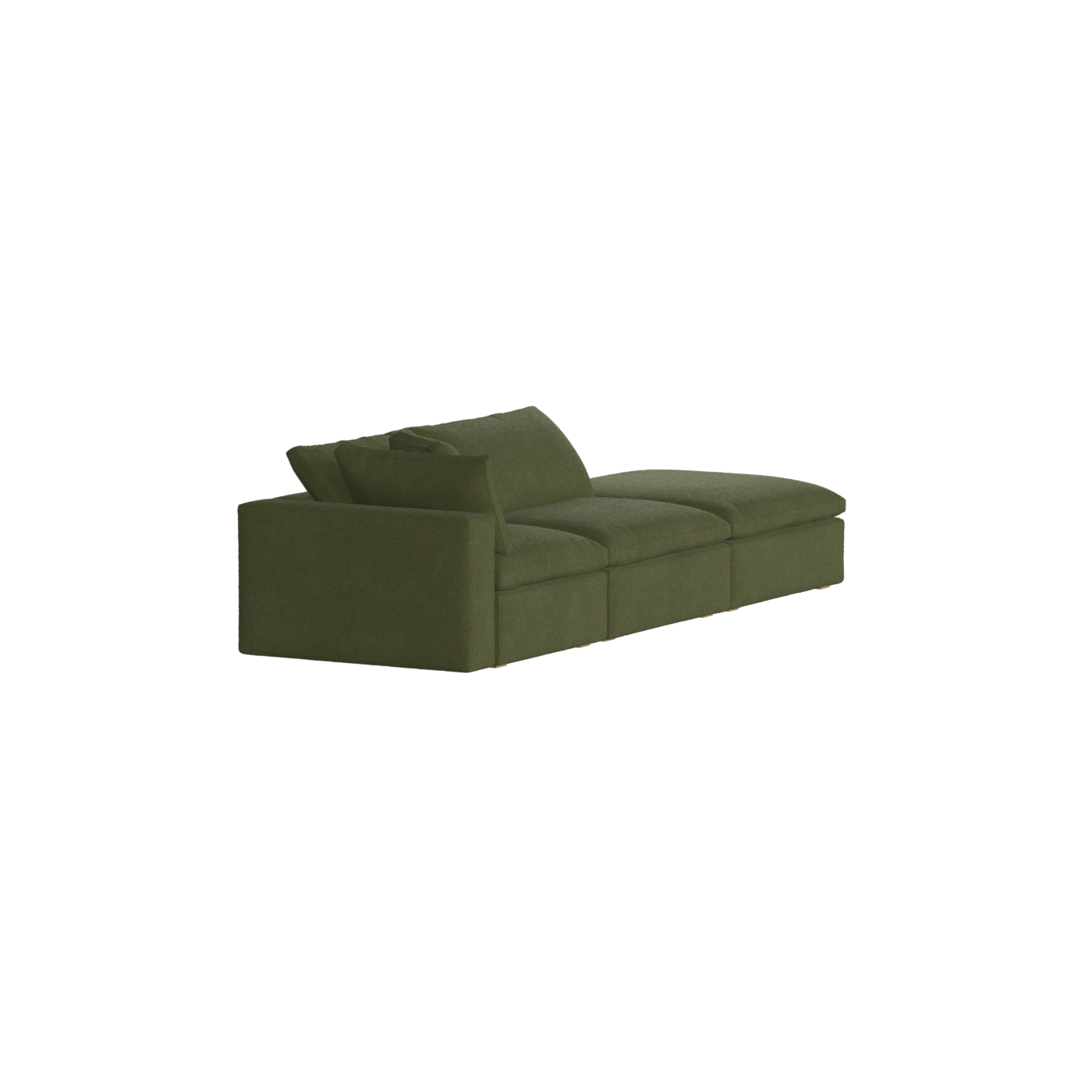 Canapé d'angle modulable Ari avec pouf - Large choix de tissus