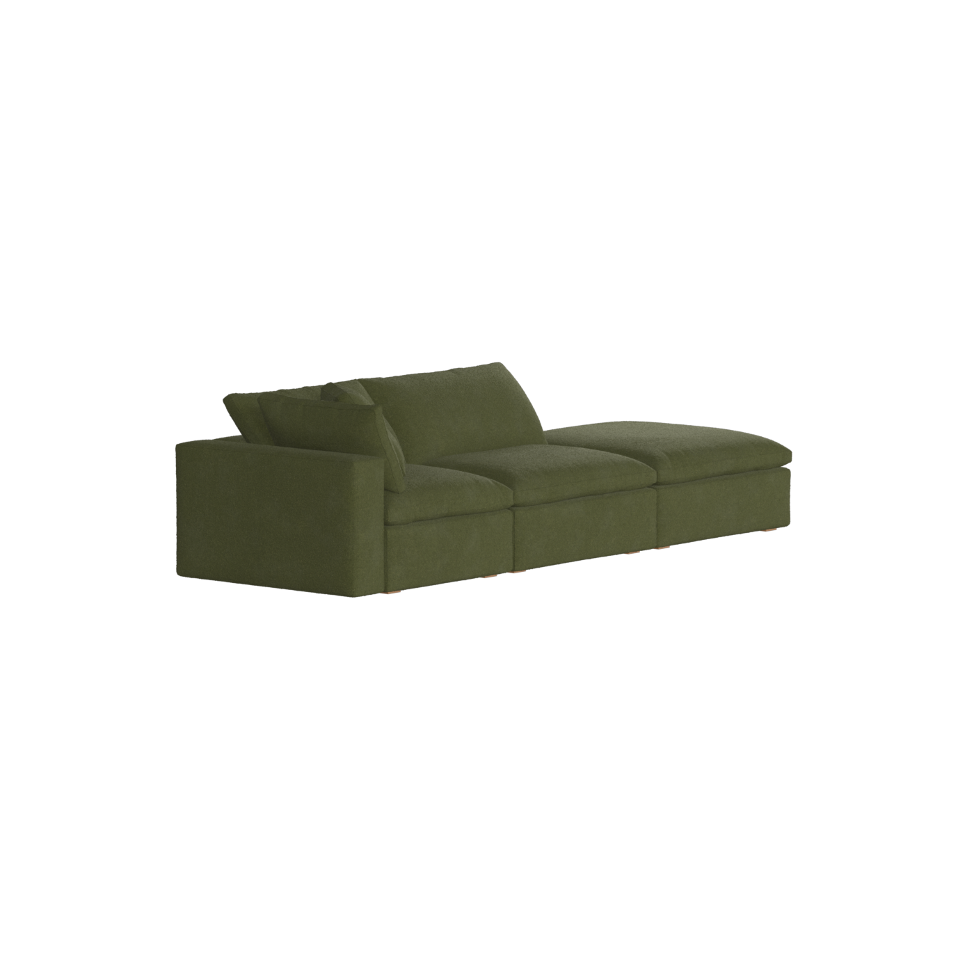 Canapé d'angle modulable Ari avec pouf - Large choix de tissus