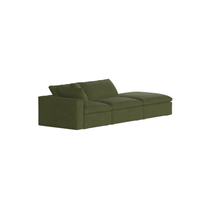 Canapé d'angle modulable Ari avec pouf - Large choix de tissus