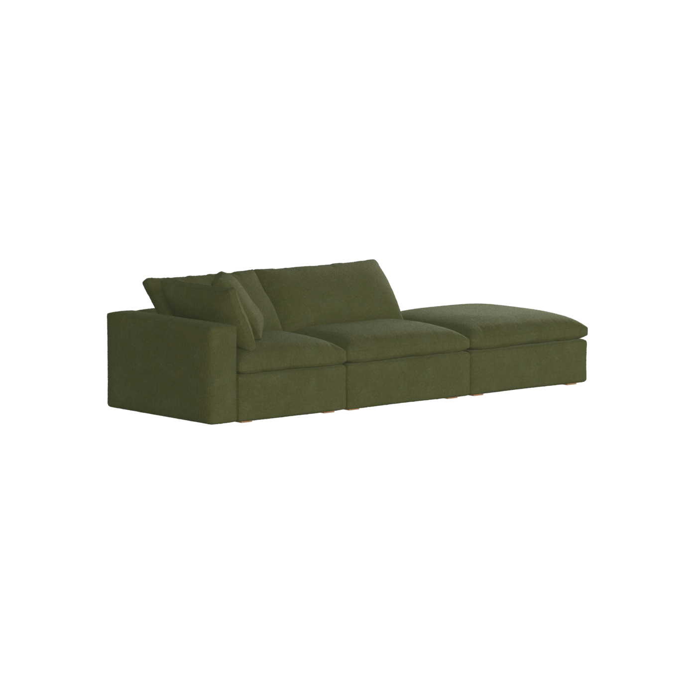 Canapé d'angle modulable Ari avec pouf - Large choix de tissus