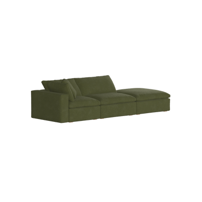Canapé d'angle modulable Ari avec pouf - Large choix de tissus