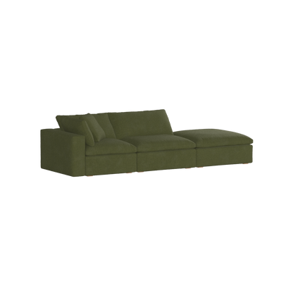 Canapé d'angle modulable Ari avec pouf - Large choix de tissus