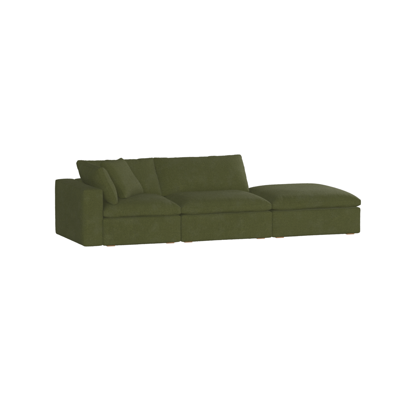 Canapé d'angle modulable Ari avec pouf - Large choix de tissus