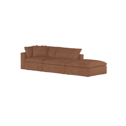 Canapé d'angle modulable Ari avec pouf - Large choix de tissus