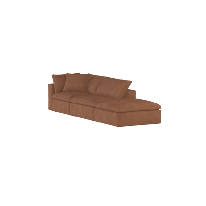 Canapé d'angle modulable Ari avec pouf - Large choix de tissus