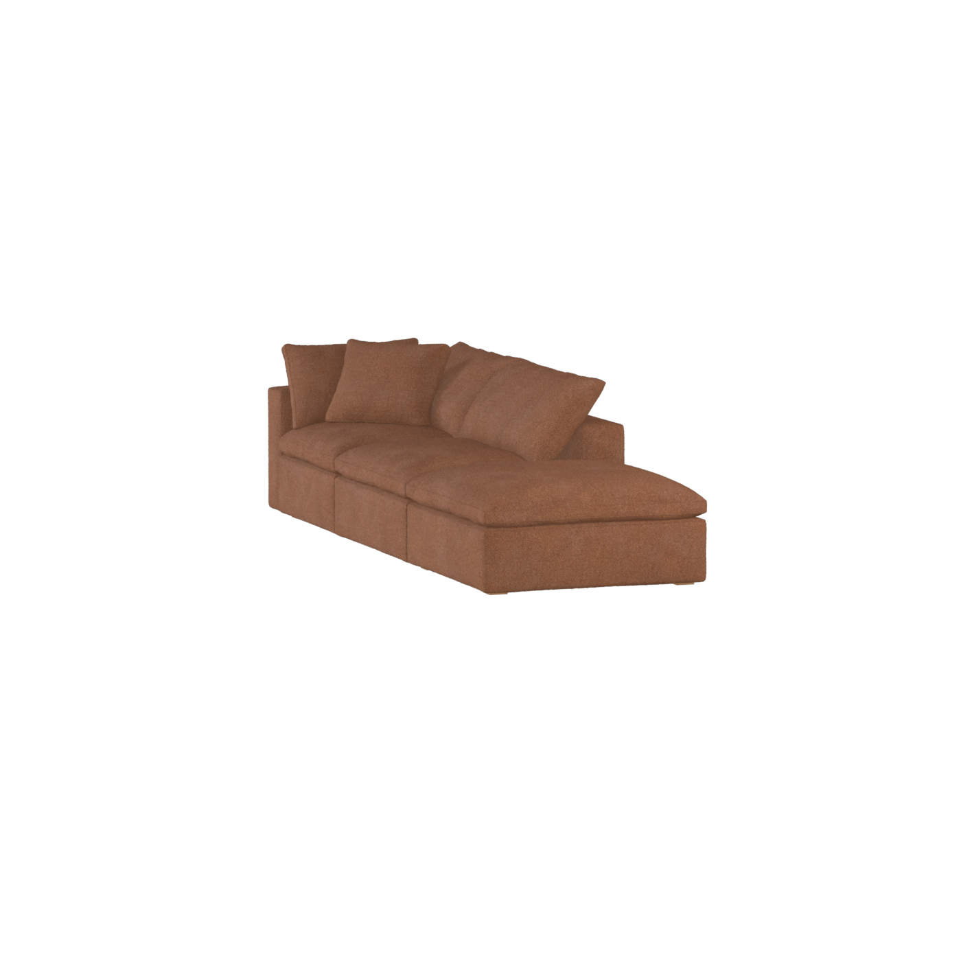 Canapé d'angle modulable Ari avec pouf - Large choix de tissus