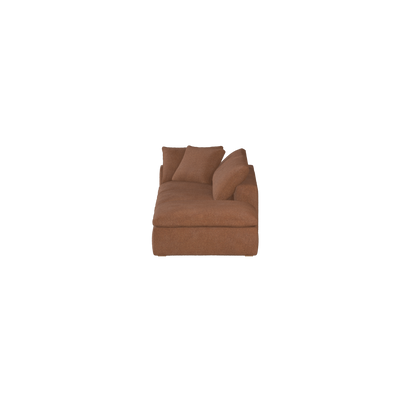 Canapé d'angle modulable Ari avec pouf - Large choix de tissus