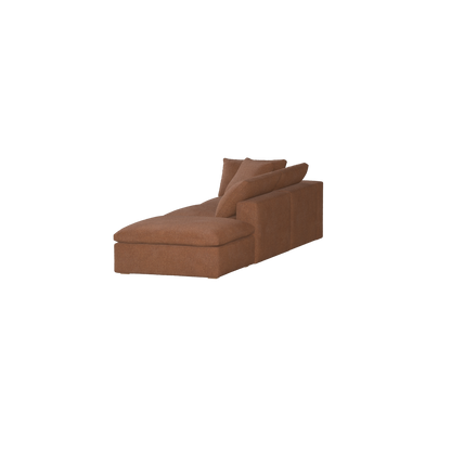 Canapé d'angle modulable Ari avec pouf - Large choix de tissus