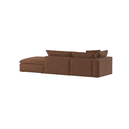 Canapé d'angle modulable Ari avec pouf - Large choix de tissus