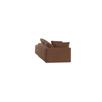 Canapé d'angle modulable Ari avec pouf - Large choix de tissus