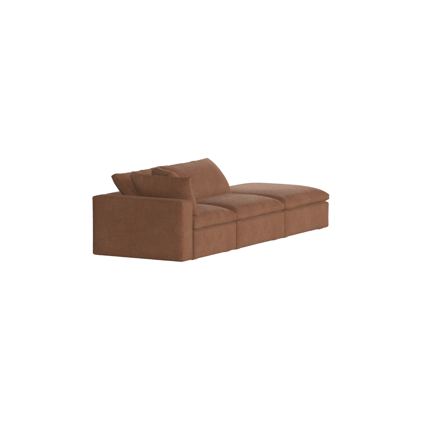 Canapé d'angle modulable Ari avec pouf - Large choix de tissus
