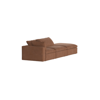 Canapé d'angle modulable Ari avec pouf - Large choix de tissus