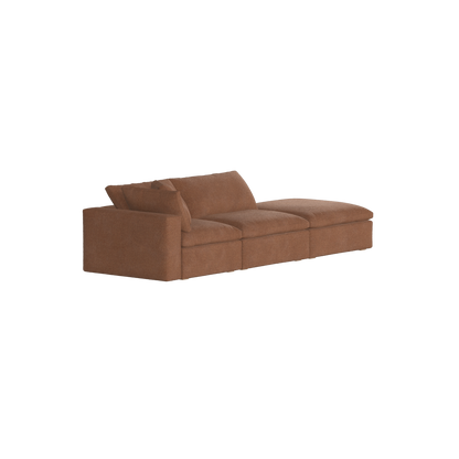 Canapé d'angle modulable Ari avec pouf - Large choix de tissus