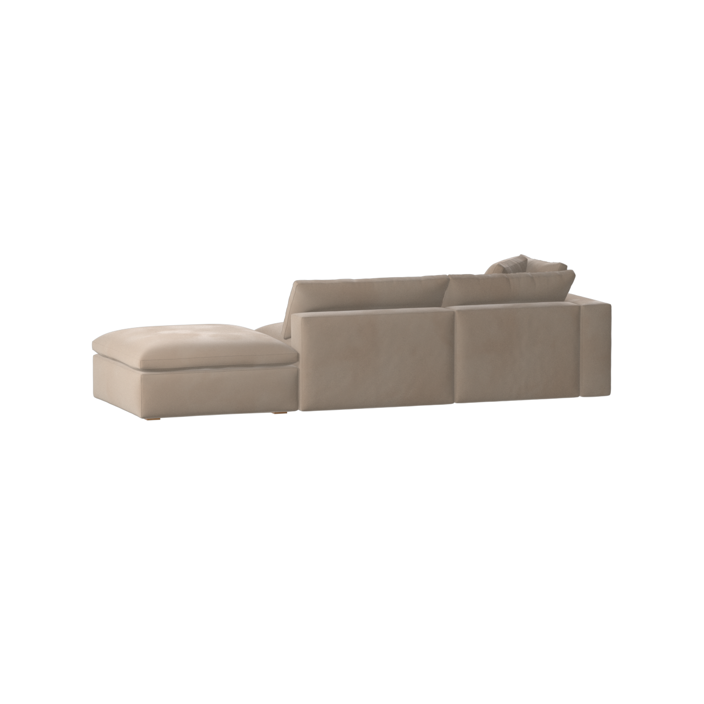 Canapé d'angle modulable Ari avec pouf - Large choix de tissus