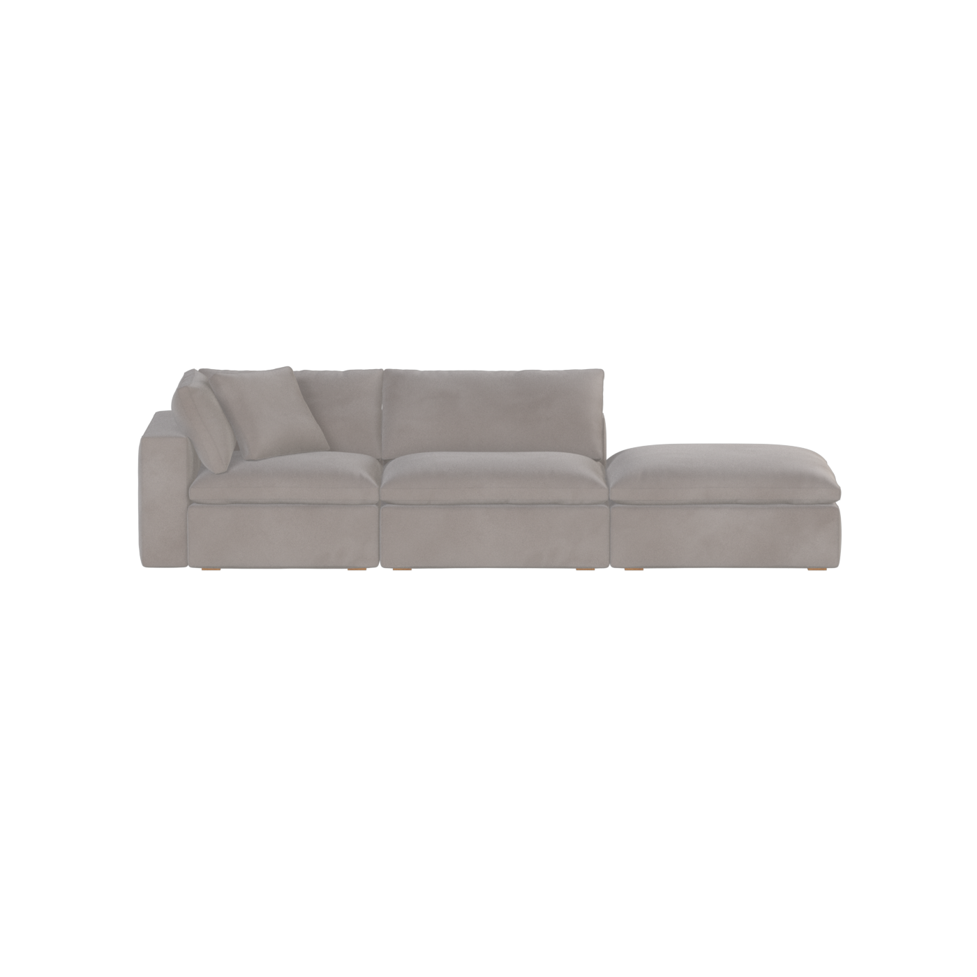 Canapé d'angle modulable Ari avec pouf - Large choix de tissus