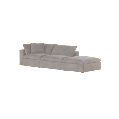 Canapé d'angle modulable Ari avec pouf - Large choix de tissus