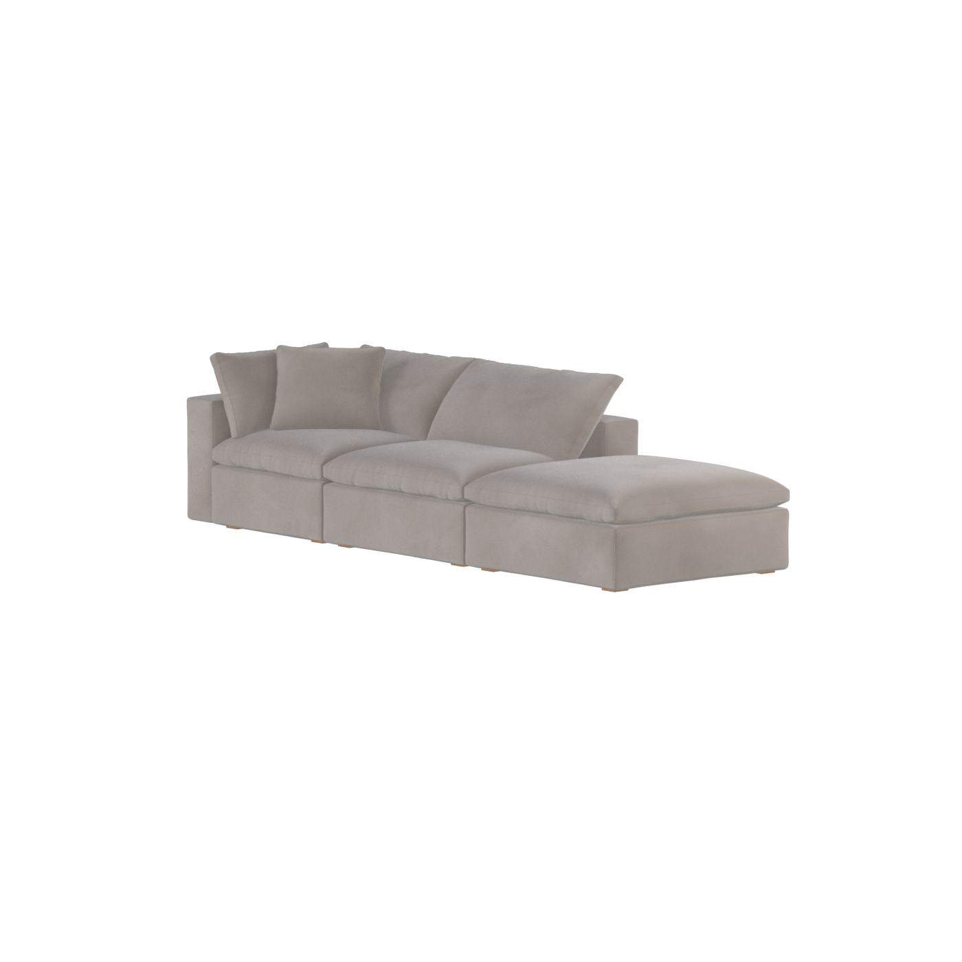 Canapé d'angle modulable Ari avec pouf - Large choix de tissus