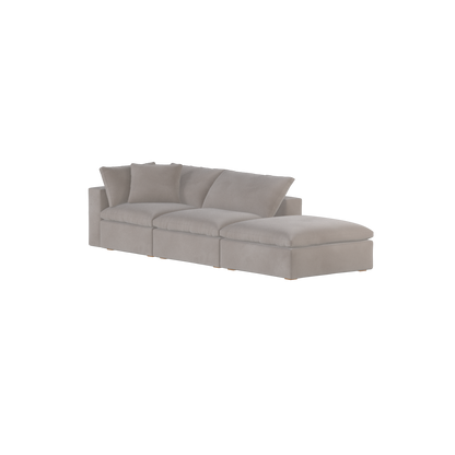 Canapé d'angle modulable Ari avec pouf - Large choix de tissus