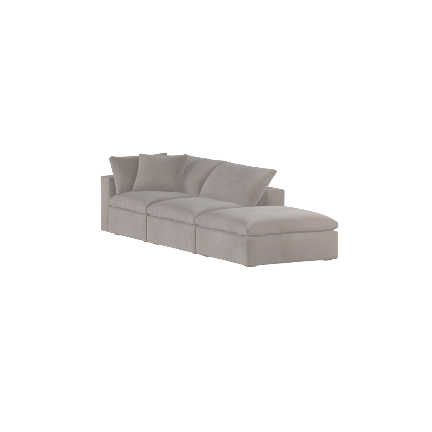 Canapé d'angle modulable Ari avec pouf - Large choix de tissus