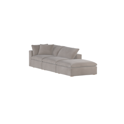Canapé d'angle modulable Ari avec pouf - Large choix de tissus