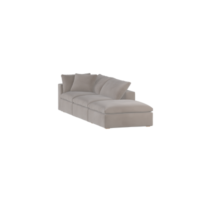 Canapé d'angle modulable Ari avec pouf - Large choix de tissus