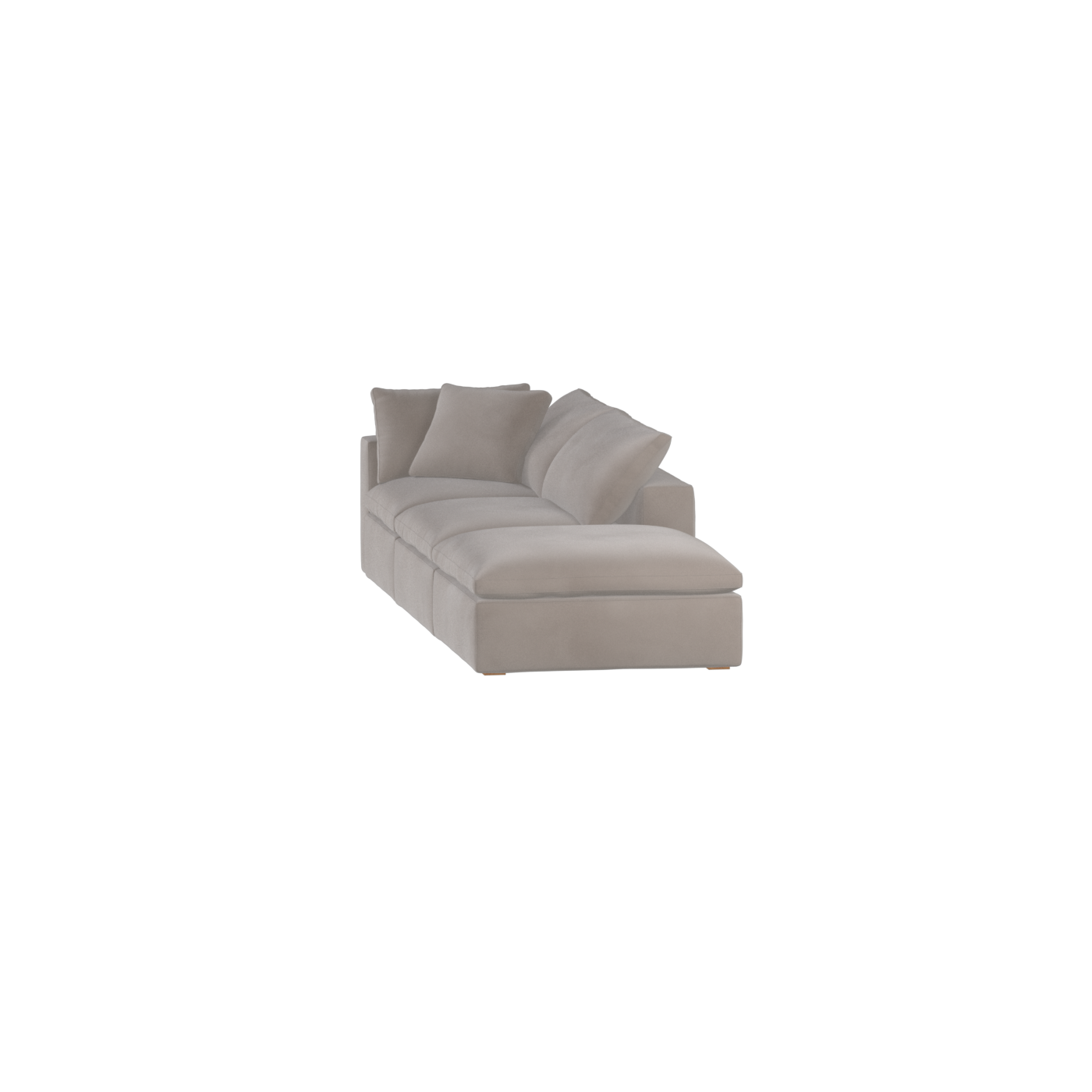 Canapé d'angle modulable Ari avec pouf - Large choix de tissus
