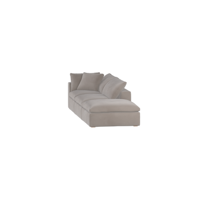 Canapé d'angle modulable Ari avec pouf - Large choix de tissus