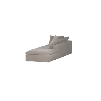 Canapé d'angle modulable Ari avec pouf - Large choix de tissus
