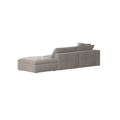 Canapé d'angle modulable Ari avec pouf - Large choix de tissus