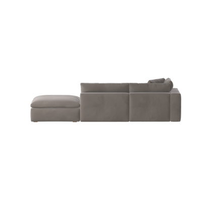 Canapé d'angle modulable Ari avec pouf - Large choix de tissus