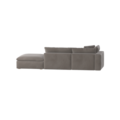 Canapé d'angle modulable Ari avec pouf - Large choix de tissus