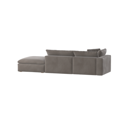 Canapé d'angle modulable Ari avec pouf - Large choix de tissus