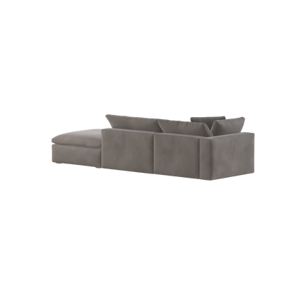 Canapé d'angle modulable Ari avec pouf - Large choix de tissus